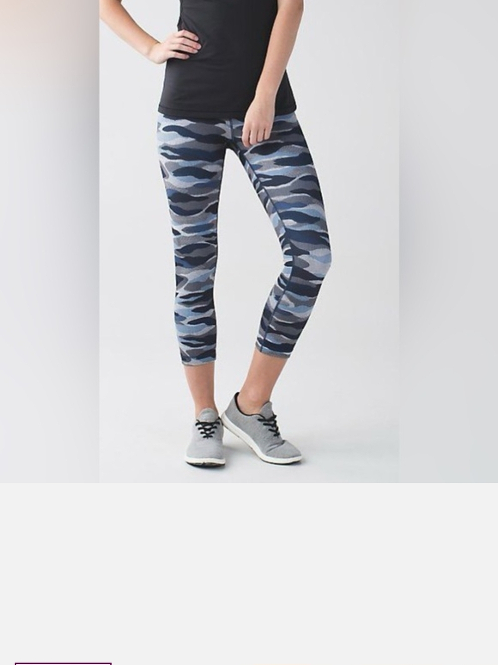 lululemon athletica Blue Gray Camo Crop Leggings
